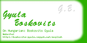 gyula boskovits business card